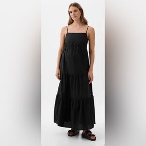GAP Maternity Black Tiered Maxi Dress
